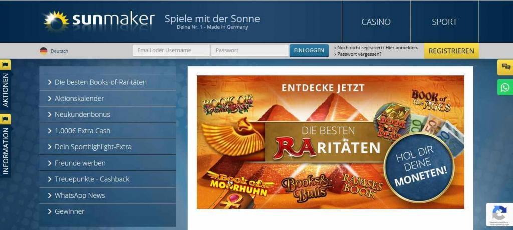 Sunmaker Casino Aktionen