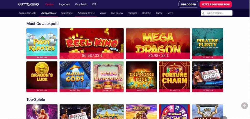 partycasino jackpot