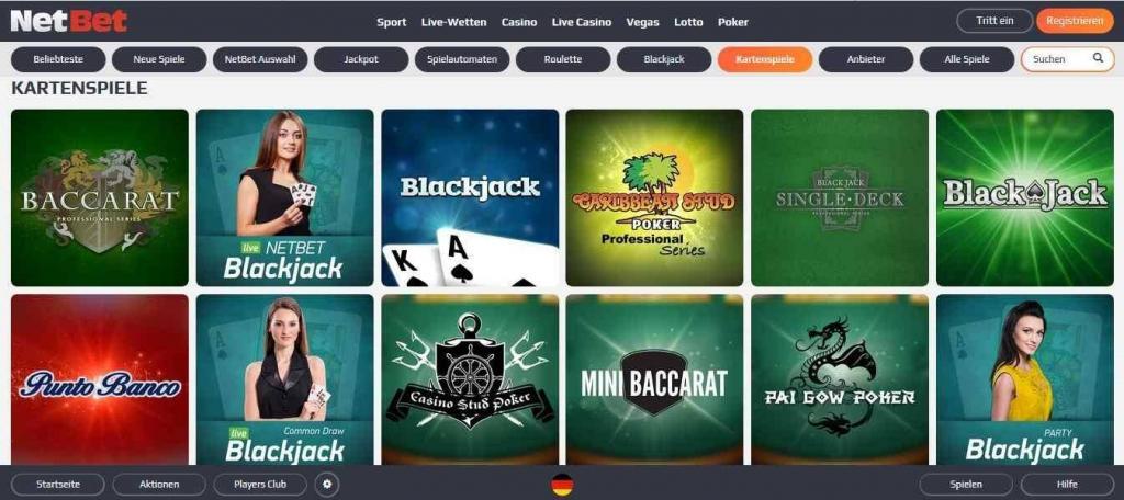 NetBet Tischspiele