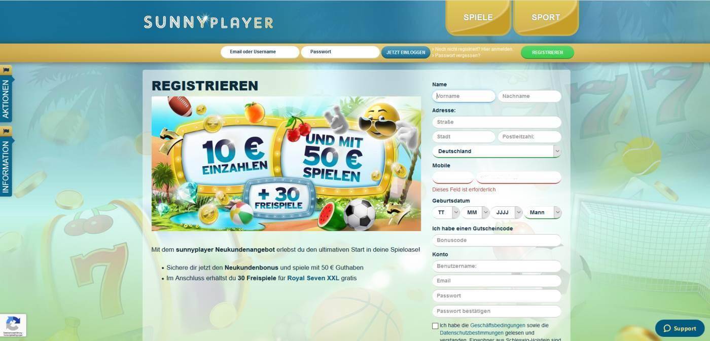 Sunnyplayer rejestracja!